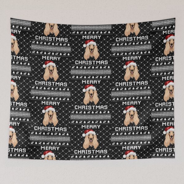 Artikelvorschau, Afghanisches Hundegeschenk, Frohe Weihnachten, Weihnachtsgeschenk, Afghanischer Windhund entworfen und verkauft von LusterCraft.