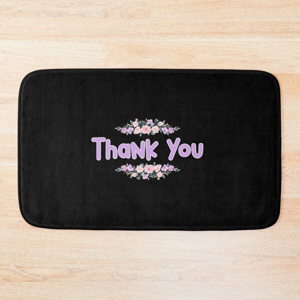 Item preview, Purple Flower Thank you Name Label (Black) designed and sold by NormadWorld.