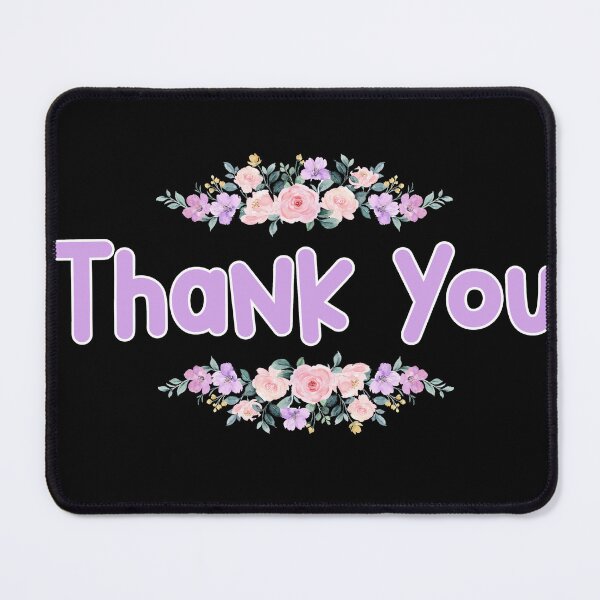 Item preview, Purple Flower Thank you Name Label (Black) designed and sold by NormadWorld.