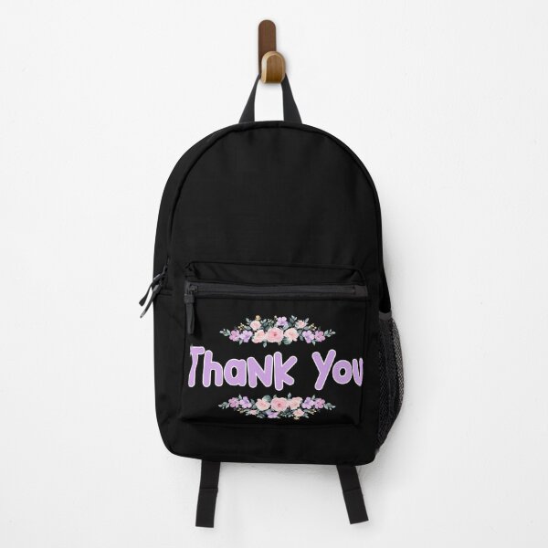 Item preview, Purple Flower Thank you Name Label (Black) designed and sold by NormadWorld.