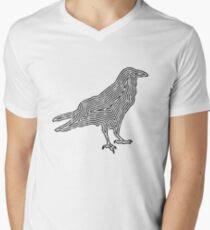 Crow TShirt Minimalist Outline Silhouette Men's V-Neck T-Shirt