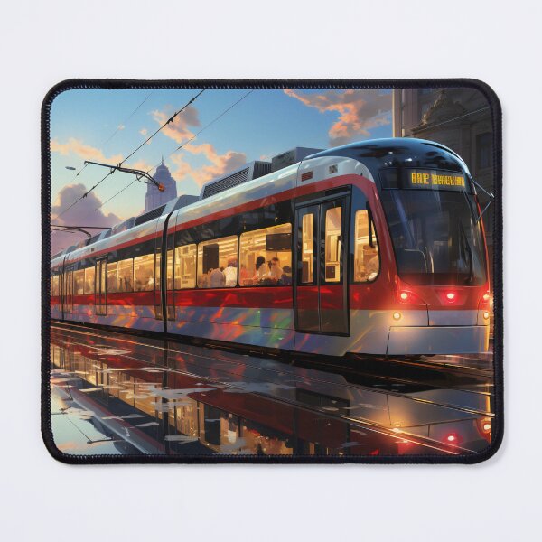 Item preview, Sunset Reflections on the City Tramline designed and sold by oanaunciuleanu.