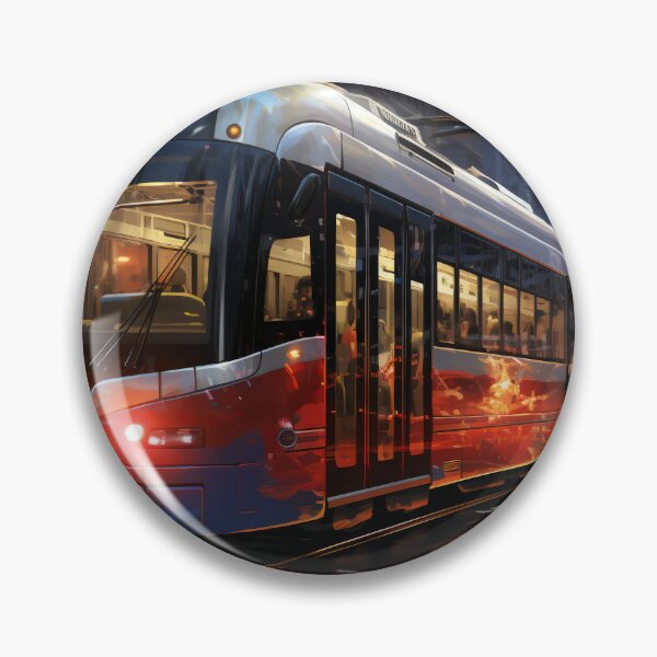 Artikelvorschau, Sonnenuntergangsreflexionen auf der Straßenbahnlinie der Stadt entworfen und verkauft von oanaunciuleanu.