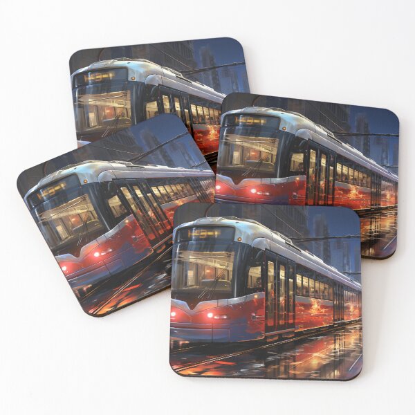 Item preview, Sunset Reflections on the City Tramline designed and sold by oanaunciuleanu.