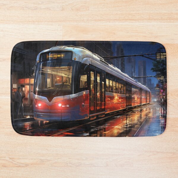 Item preview, Sunset Reflections on the City Tramline designed and sold by oanaunciuleanu.
