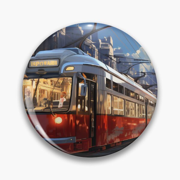 Artikelvorschau, Sonnenuntergangsreflexionen auf der Straßenbahnlinie der Stadt entworfen und verkauft von oanaunciuleanu.