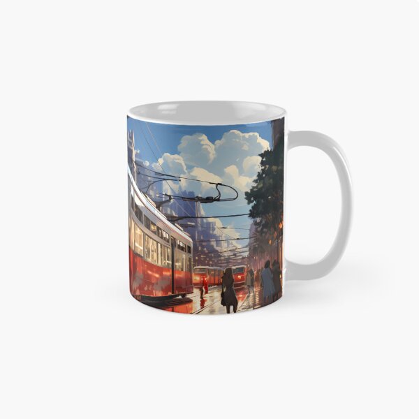 Item preview, Sunset Reflections on the City Tramline designed and sold by oanaunciuleanu.