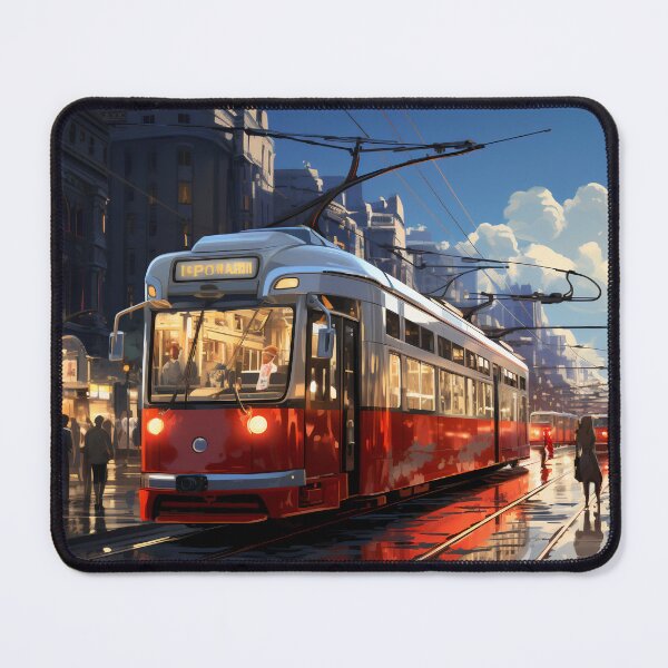 Item preview, Sunset Reflections on the City Tramline designed and sold by oanaunciuleanu.