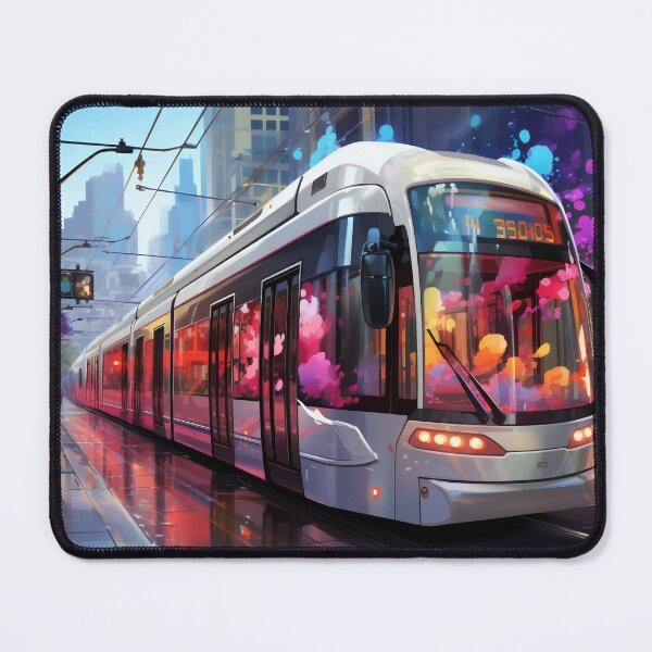 Item preview, Sunset Reflections on the City Tramline designed and sold by oanaunciuleanu.