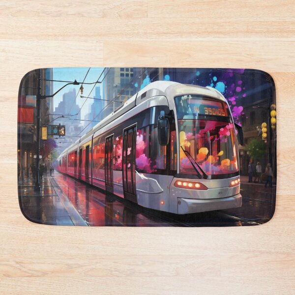 Item preview, Sunset Reflections on the City Tramline designed and sold by oanaunciuleanu.