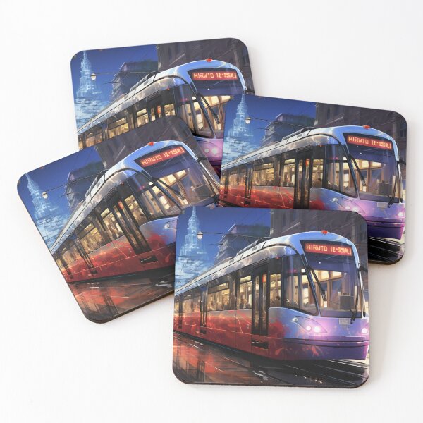 Item preview, Sunset Reflections on the City Tramline designed and sold by oanaunciuleanu.