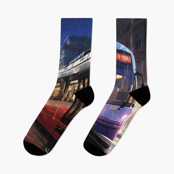 Item preview, Sunset Reflections on the City Tramline designed and sold by oanaunciuleanu.
