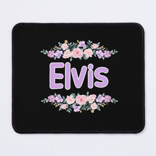 Item preview, Purple Flower Elvis Name Label (Black) designed and sold by NormadWorld.