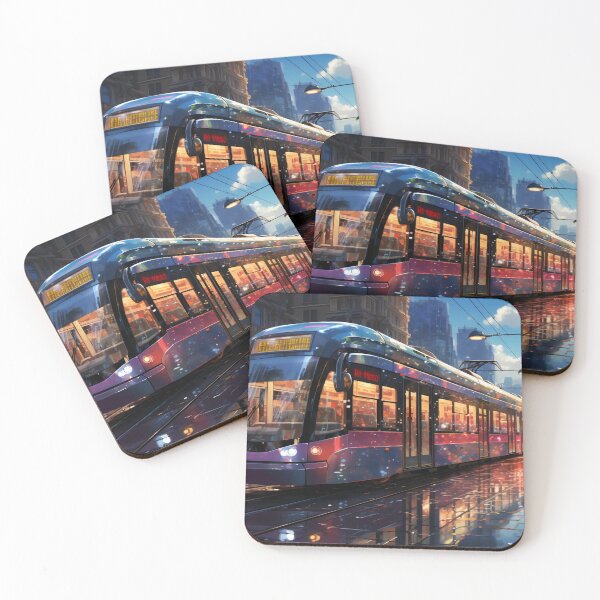 Item preview, Sunset Reflections on the City Tramline designed and sold by oanaunciuleanu.