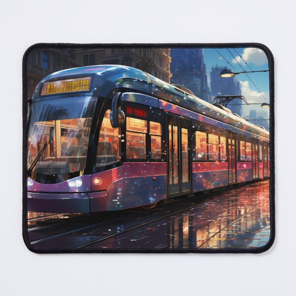 Item preview, Sunset Reflections on the City Tramline designed and sold by oanaunciuleanu.