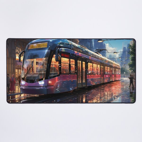 Item preview, Sunset Reflections on the City Tramline designed and sold by oanaunciuleanu.