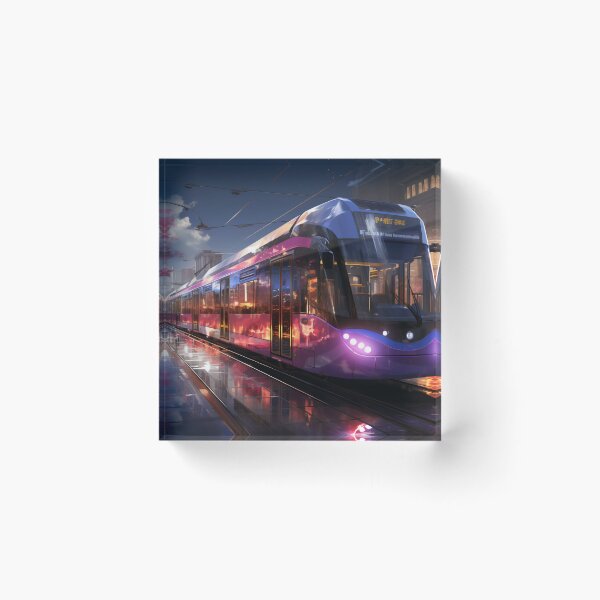 Item preview, Sunset Reflections on the City Tramline designed and sold by oanaunciuleanu.