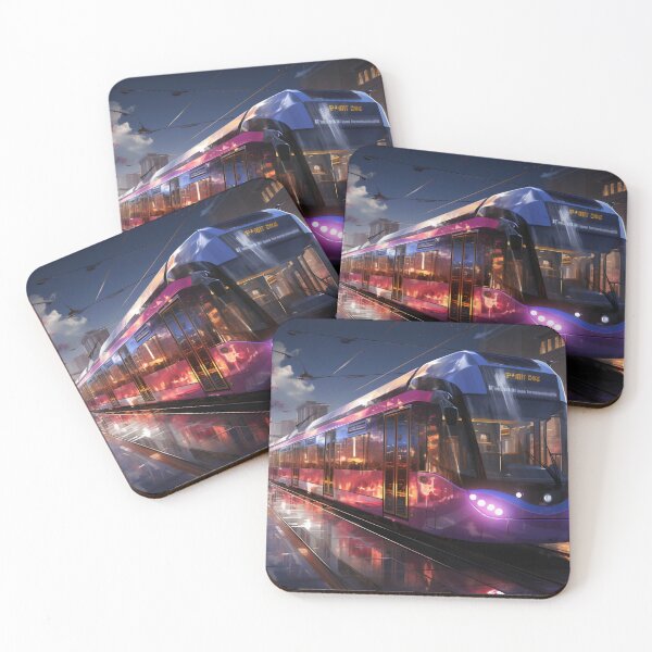 Item preview, Sunset Reflections on the City Tramline designed and sold by oanaunciuleanu.