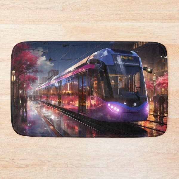 Item preview, Sunset Reflections on the City Tramline designed and sold by oanaunciuleanu.