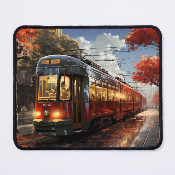 Item preview, Sunset Reflections on the City Tramline designed and sold by oanaunciuleanu.