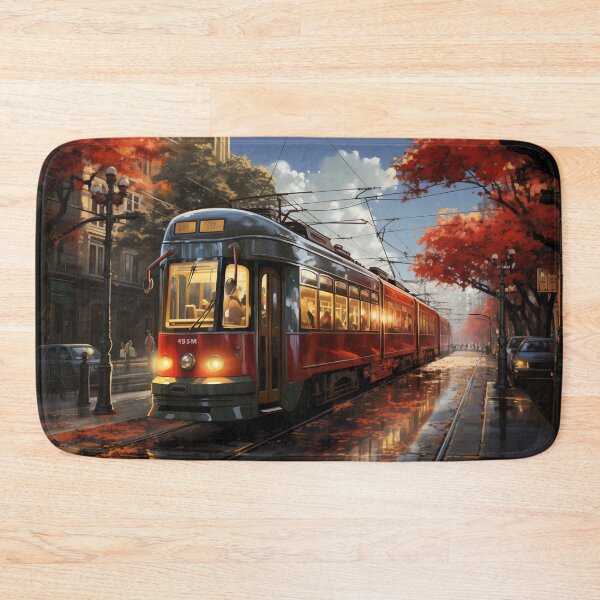 Item preview, Sunset Reflections on the City Tramline designed and sold by oanaunciuleanu.
