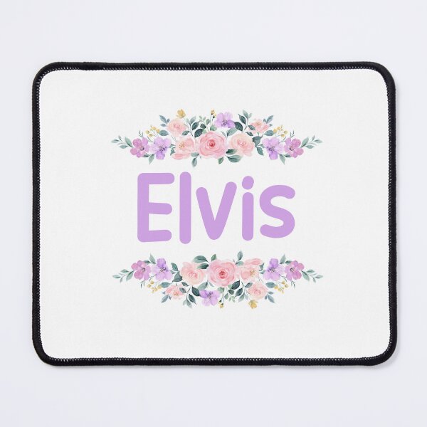 Item preview, Purple Flower Elvis Name Label  designed and sold by NormadWorld.
