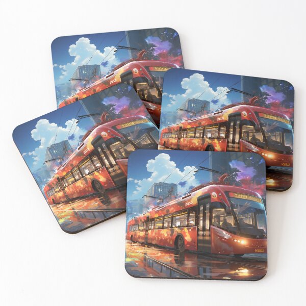Item preview, Sunset Reflections on the City Tramline designed and sold by oanaunciuleanu.