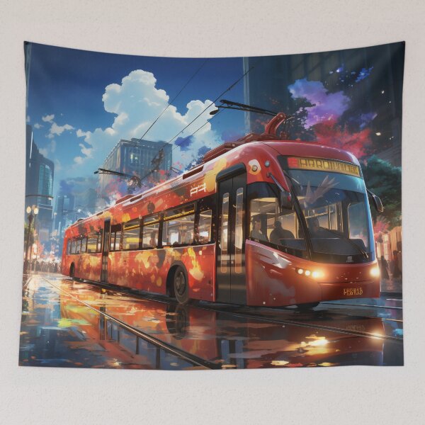 Item preview, Sunset Reflections on the City Tramline designed and sold by oanaunciuleanu.