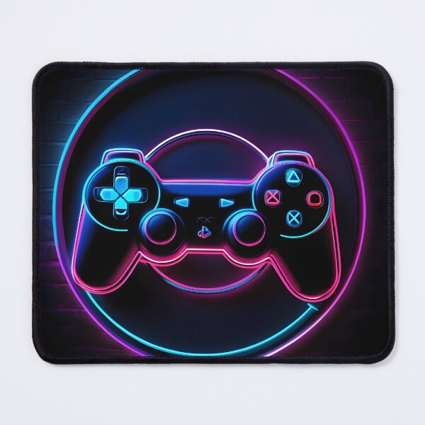Item preview, Neon Playstation logo game controller designed and sold by Ritik11.