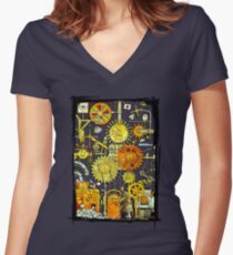 HUMAN BODY Women's Fitted V-Neck T-Shirt