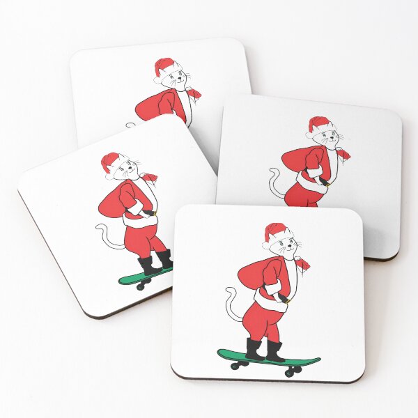 Item preview, Cute Santa Cat Claws Skater  designed and sold by UniqueDesignHub.