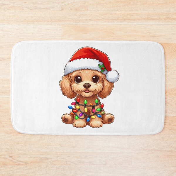 Item preview, Cartoon Santa Cavoodle Tangled Up In Christmas Tree Lights designed and sold by Coffee Lifestyle.