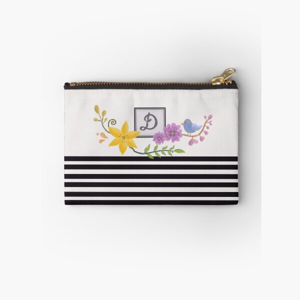 Item preview, Letter D with flowers, bird, and stripes designed and sold by SimplyMeganG.