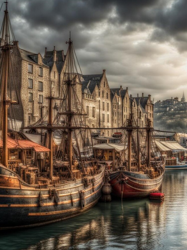 Thumbnail 4 of 4, iPhone Case, A Harbour Scene. designed and sold by LenCarol.