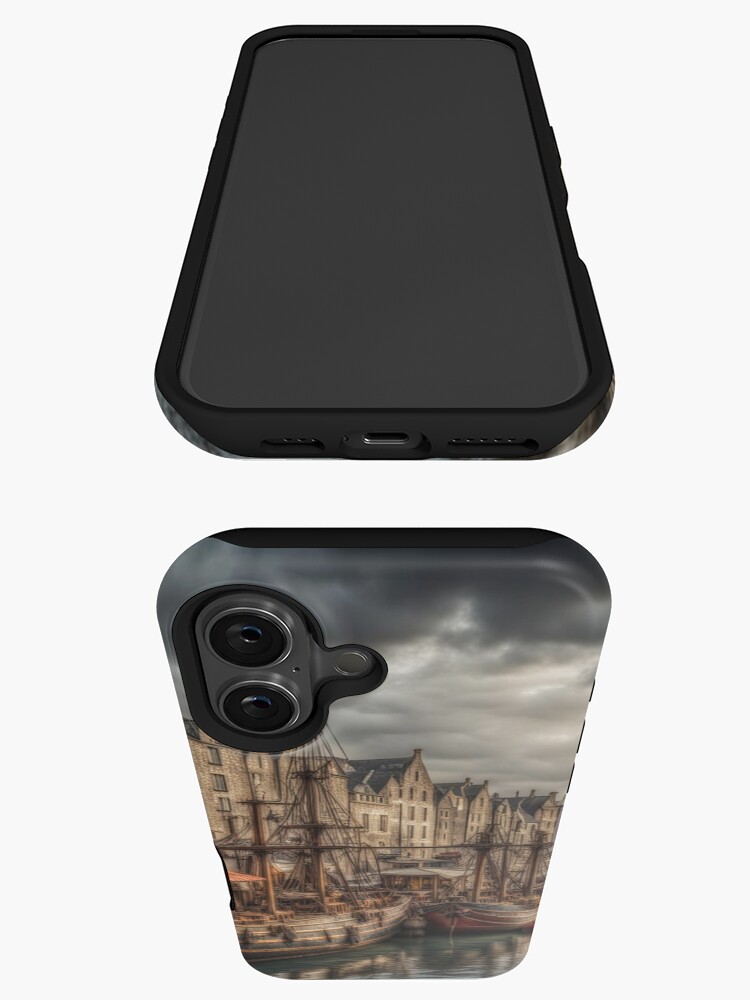 Thumbnail 3 of 4, iPhone Case, A Harbour Scene. designed and sold by LenCarol.