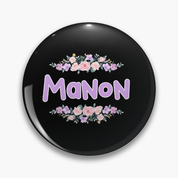 Item preview, Purple Flower Manon Name Label (Black) designed and sold by NormadWorld.