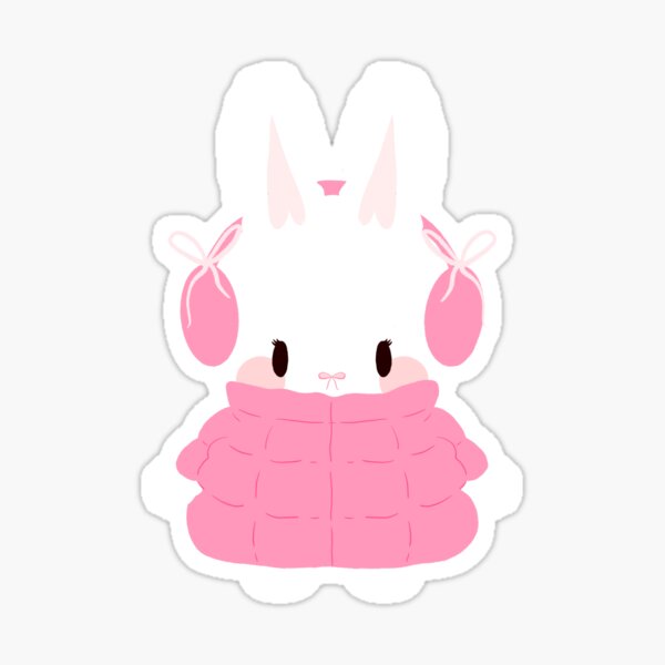 Item preview, Pink Winter Bunny - Coquette Bunny - Cosy Pink Bunny designed and sold by KittyStrand.