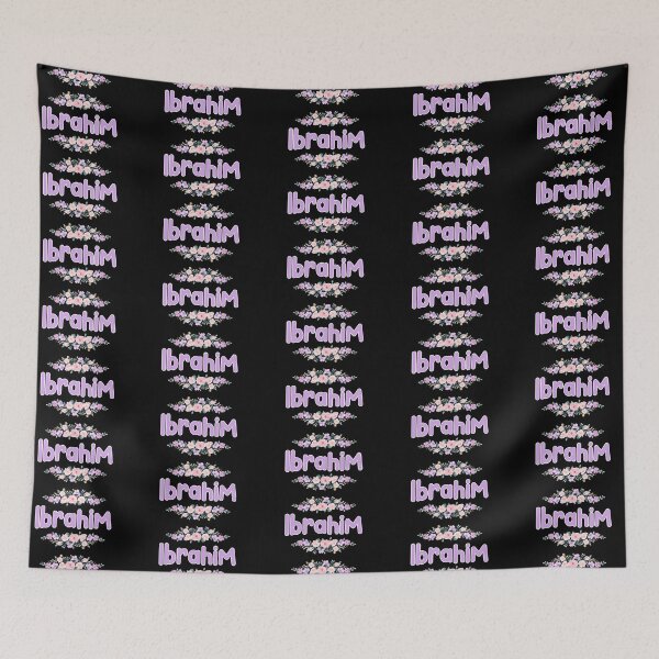 Item preview, Purple Flower Ibrahim Name Label (Black) designed and sold by NormadWorld.