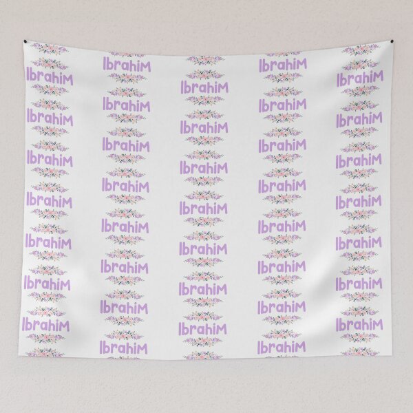 Item preview, Purple Flower Ibrahim Name Label  designed and sold by NormadWorld.