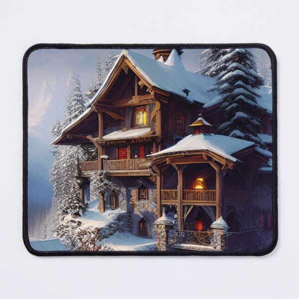 Item preview, AI generated old building in snowy mountains designed and sold by Tinkerbell678.