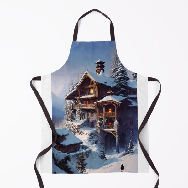 Item preview, AI generated old building in snowy mountains  designed and sold by Tinkerbell678.