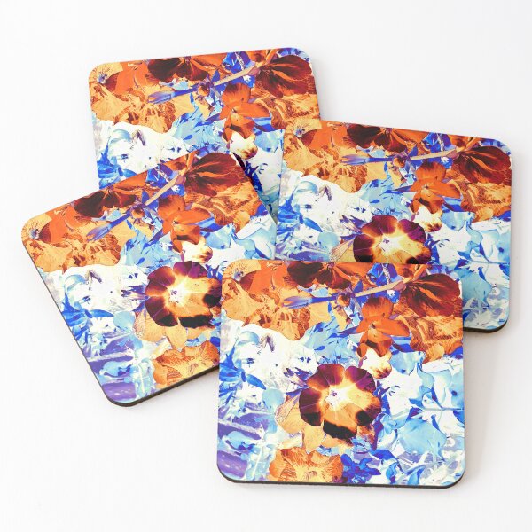 Item preview, Orange flowers with blue leaves designed and sold by Gabriel BOCQUAIRE.