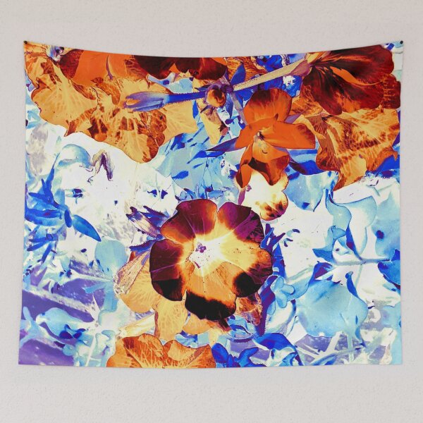 Item preview, Orange flowers with blue leaves designed and sold by Gabriel BOCQUAIRE.
