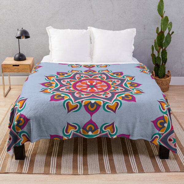 Item preview, Colorful Rangoli Fabric Art Design designed and sold by Jollys-ArtShop.
