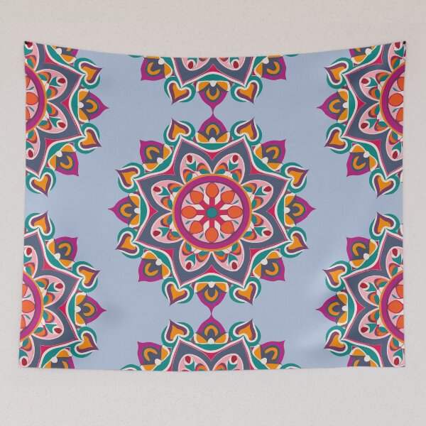 Item preview, Colorful Rangoli Fabric Art Design designed and sold by Jollys-ArtShop.