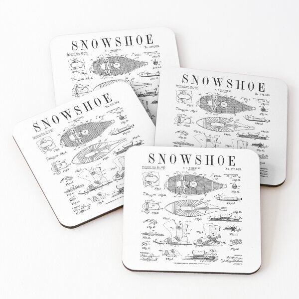 Item preview, Snowshoe Snowshoeing Winter Hiking Vintage Patent Print designed and sold by GrandeDuc.