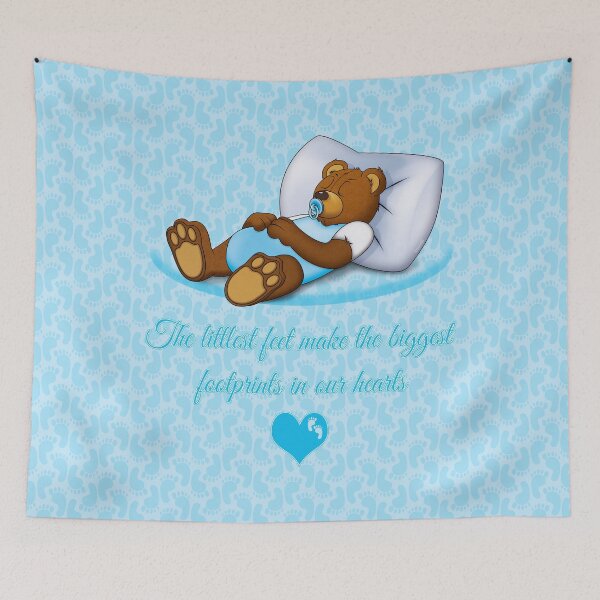 Item preview, Sleeping Ted (with quote) - Blue designed and sold by ifourdezign.