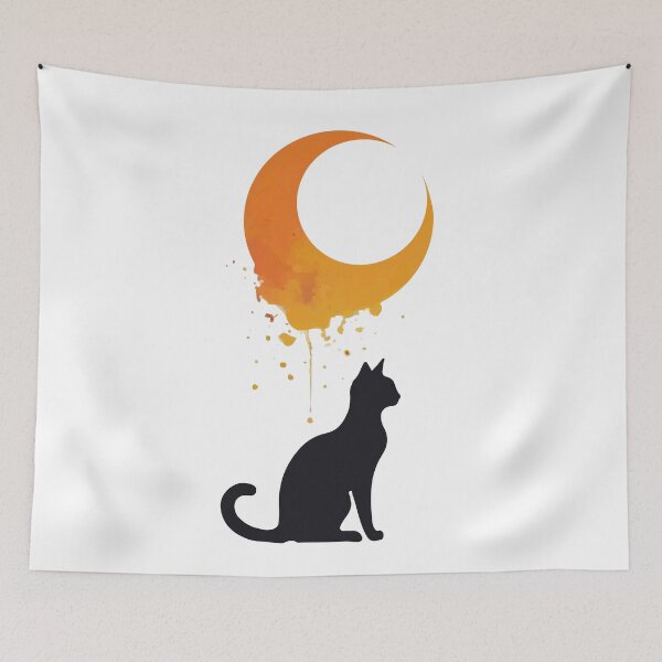 Item preview, Cat against the moon  designed and sold by Lukasz Kobylka.
