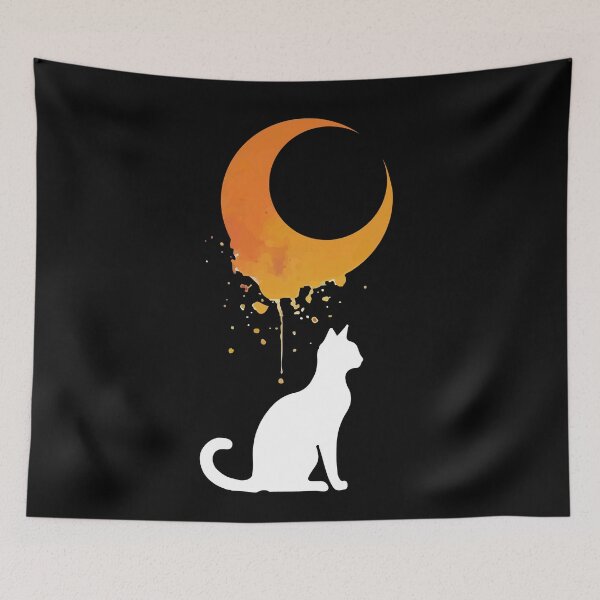 Item preview, Cat against the moon  designed and sold by Lukasz Kobylka.