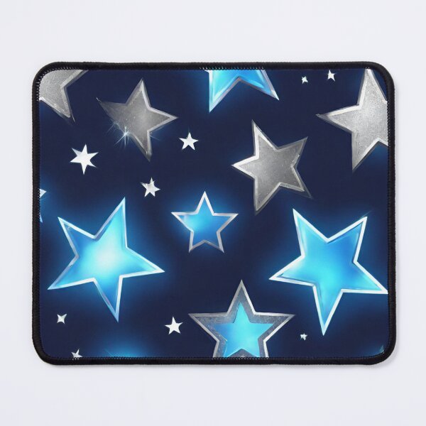 Item preview, Metallic Silver and Neon Blue Stars designed and sold by Mark Cannon.